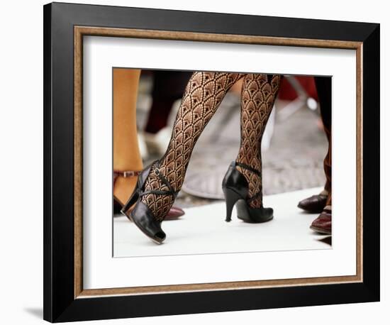 Street Tango Dancers' Legs in San Telmo, Buenos Aires, Argentina-Michael Taylor-Framed Photographic Print