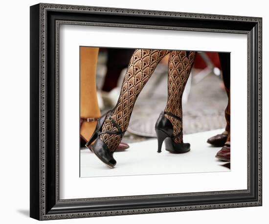 Street Tango Dancers' Legs in San Telmo, Buenos Aires, Argentina-Michael Taylor-Framed Photographic Print