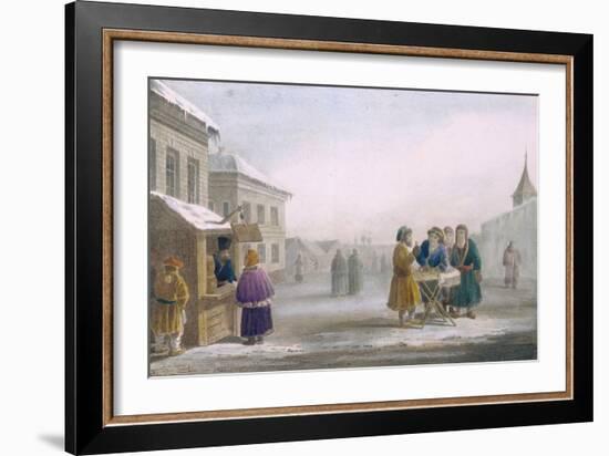 Street Tobacco Vendor at the Tobacco Store, 1825-Eugéne Pluchart-Framed Giclee Print