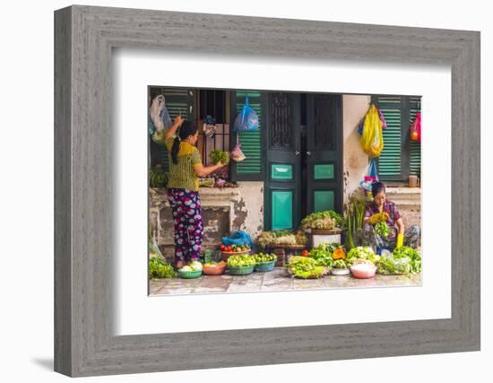 Street Vegetable Seller, Hanoi, Vietnam-Peter Adams-Framed Photographic Print