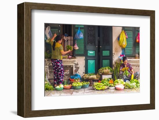 Street Vegetable Seller, Hanoi, Vietnam-Peter Adams-Framed Photographic Print