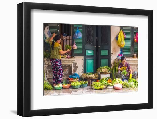 Street Vegetable Seller, Hanoi, Vietnam-Peter Adams-Framed Photographic Print