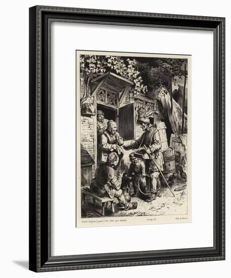 Street Vendor Calling at a House-Christian W. E. Dietrich-Framed Giclee Print