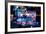 Street Vendor Selling Hot Dogs on Times Square at Night, Manhatt-Sabine Jacobs-Framed Photographic Print