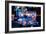 Street Vendor Selling Hot Dogs on Times Square at Night, Manhatt-Sabine Jacobs-Framed Photographic Print