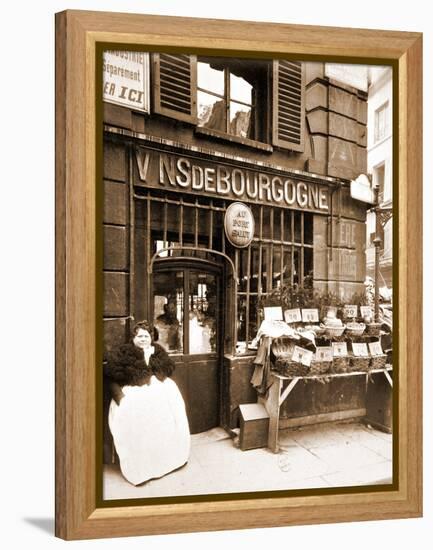 Street Vendor Selling Shellfish, Rue des Fosse?s Saint Jacques, 5th Arrondissement, 1903-Eugène Atget-Framed Premier Image Canvas