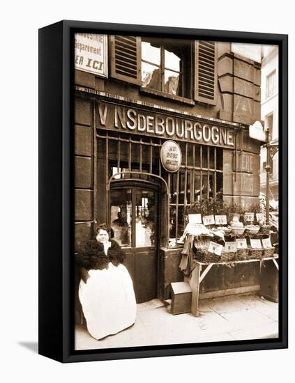 Street Vendor Selling Shellfish, Rue des Fosse?s Saint Jacques, 5th Arrondissement, 1903-Eugène Atget-Framed Premier Image Canvas