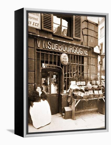 Street Vendor Selling Shellfish, Rue des Fosse?s Saint Jacques, 5th Arrondissement, 1903-Eugène Atget-Framed Premier Image Canvas