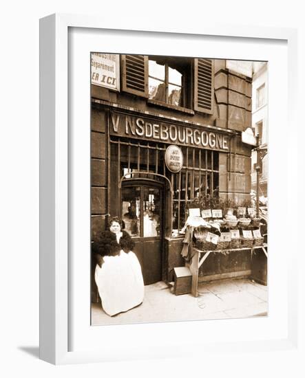 Street Vendor Selling Shellfish, Rue des Fosse?s Saint Jacques, 5th Arrondissement, 1903-Eugène Atget-Framed Photographic Print
