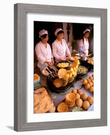 Street Vendors Cooking, Kunming, China-Bill Bachmann-Framed Photographic Print