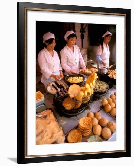 Street Vendors Cooking, Kunming, China-Bill Bachmann-Framed Photographic Print