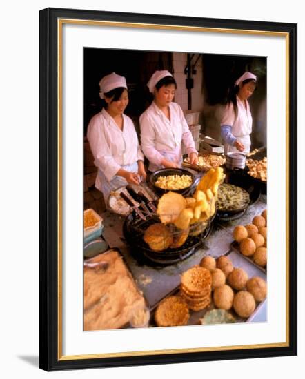 Street Vendors Cooking, Kunming, China-Bill Bachmann-Framed Photographic Print