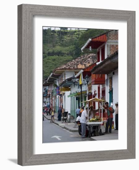 Street View of the Colonial Town of Salento, Colombia, South America-Ethel Davies-Framed Photographic Print