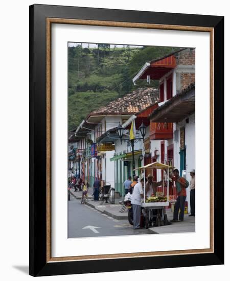 Street View of the Colonial Town of Salento, Colombia, South America-Ethel Davies-Framed Photographic Print