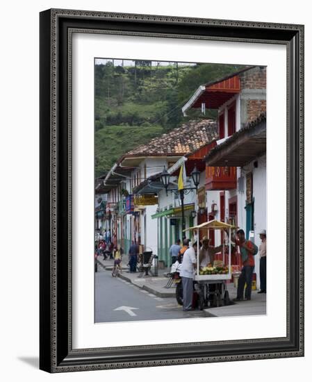 Street View of the Colonial Town of Salento, Colombia, South America-Ethel Davies-Framed Photographic Print