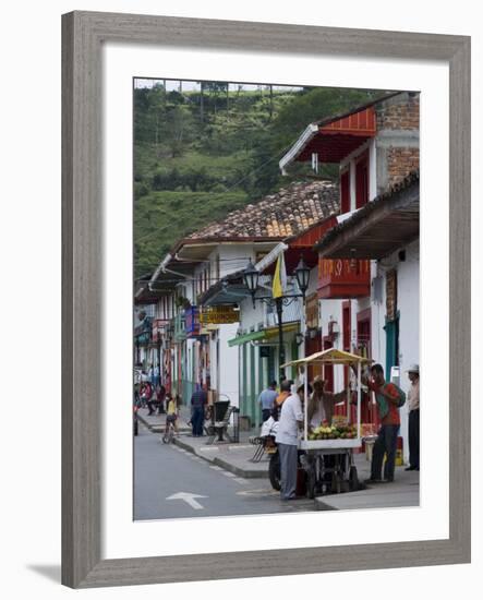 Street View of the Colonial Town of Salento, Colombia, South America-Ethel Davies-Framed Photographic Print