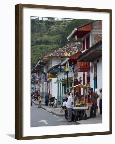 Street View of the Colonial Town of Salento, Colombia, South America-Ethel Davies-Framed Photographic Print