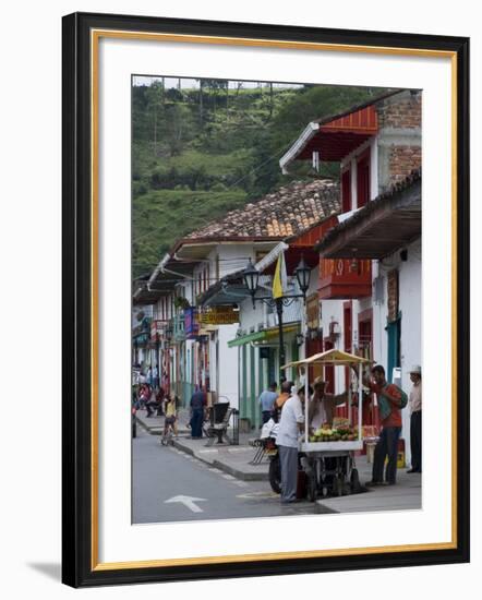 Street View of the Colonial Town of Salento, Colombia, South America-Ethel Davies-Framed Photographic Print