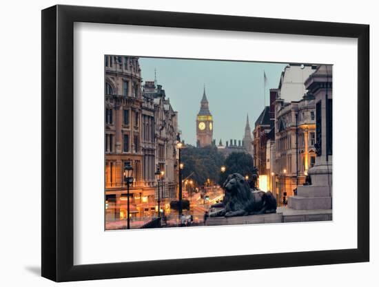 Street View of Trafalgar Square at Night in London-Songquan Deng-Framed Photographic Print