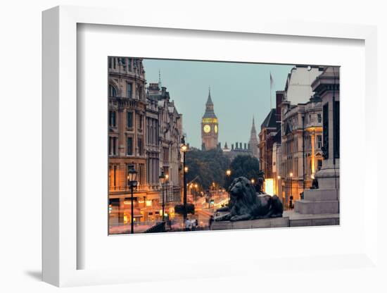 Street View of Trafalgar Square at Night in London-Songquan Deng-Framed Photographic Print