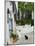 Street View with Black Cat, Manolates, Samos, Aegean Islands, Greece-Walter Bibikow-Mounted Photographic Print