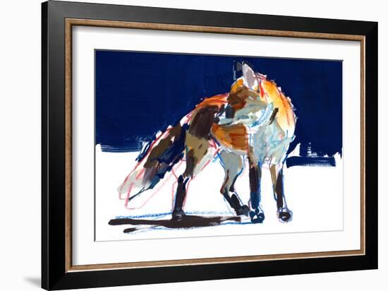 Street Walker, 2022, ( mixed media on paper)-Mark Adlington-Framed Giclee Print