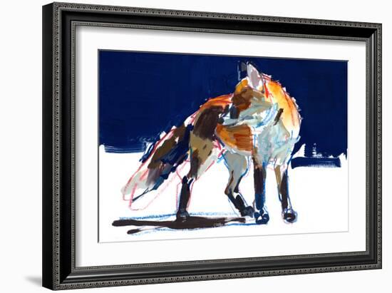 Street Walker, 2022, ( mixed media on paper)-Mark Adlington-Framed Giclee Print