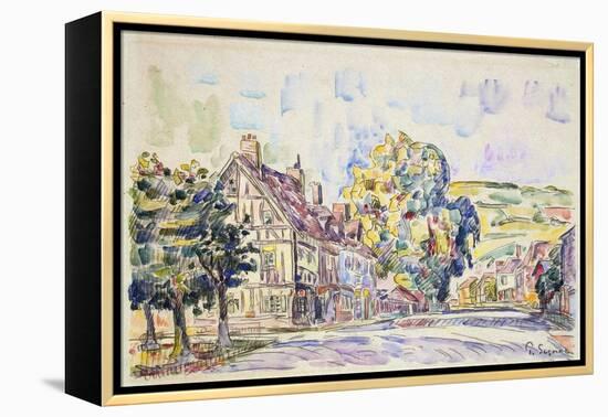 Street with a Frame House in Normandy, C1925-Paul Signac-Framed Premier Image Canvas