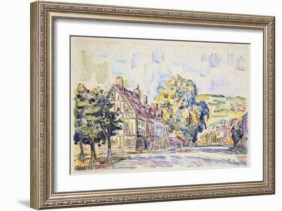 Street with a Frame House in Normandy, C1925-Paul Signac-Framed Giclee Print