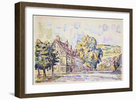Street with a Frame House in Normandy, C1925-Paul Signac-Framed Giclee Print