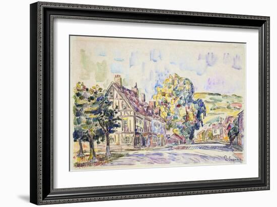 Street with a Frame House in Normandy, C1925-Paul Signac-Framed Giclee Print