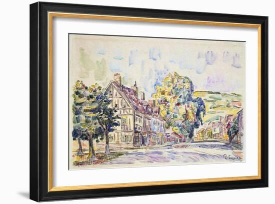 Street with a Frame House in Normandy, C1925-Paul Signac-Framed Giclee Print