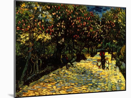 Street with Chestnuts Blossoming-null-Mounted Giclee Print