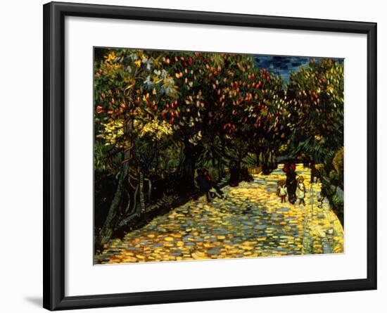 Street with Chestnuts Blossoming-null-Framed Giclee Print