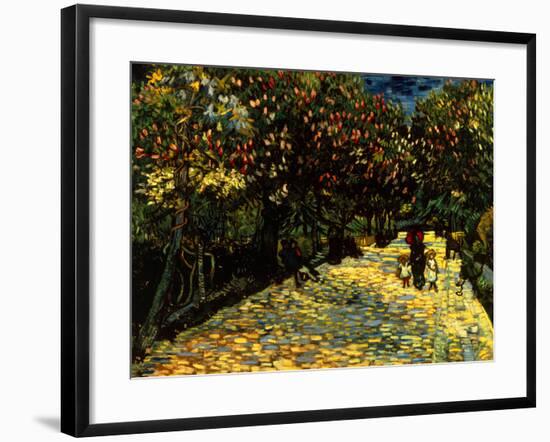 Street with Chestnuts Blossoming-null-Framed Giclee Print