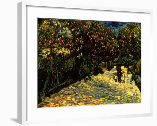 Street with Chestnuts Blossoming-null-Framed Giclee Print