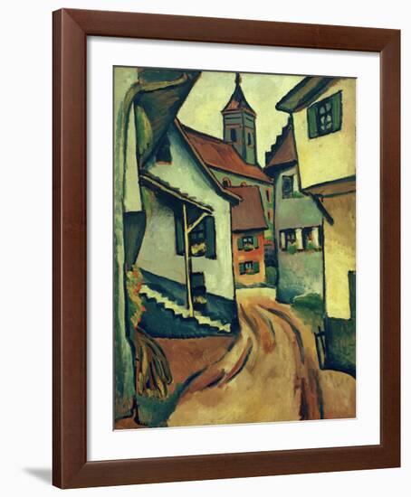 Street with Church in Kandern-Auguste Macke-Framed Giclee Print