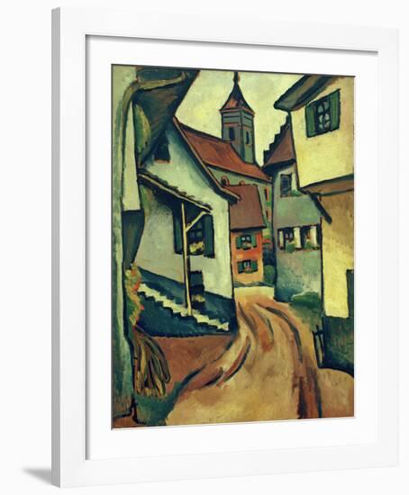 Street with Church in Kandern-Auguste Macke-Framed Giclee Print