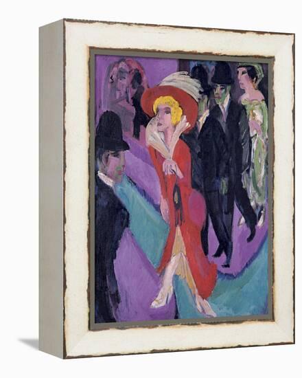 Street with Red Streetwalker, 1914-1925-Ernst Ludwig Kirchner-Framed Premier Image Canvas