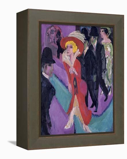 Street with Red Streetwalker, 1914-1925-Ernst Ludwig Kirchner-Framed Premier Image Canvas