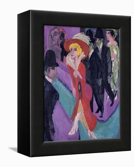 Street with Red Streetwalker, 1914-1925-Ernst Ludwig Kirchner-Framed Premier Image Canvas