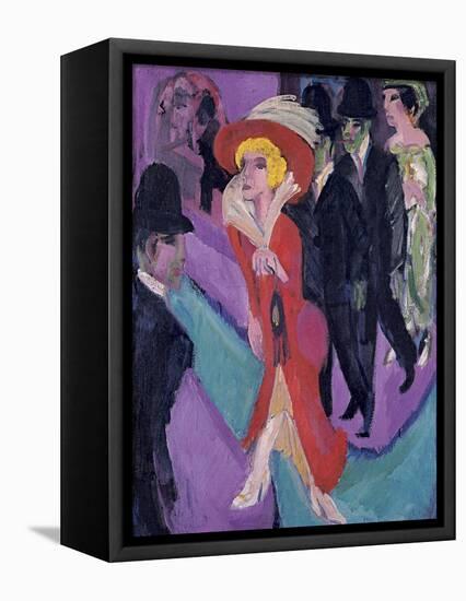 Street with Red Streetwalker, 1914-1925-Ernst Ludwig Kirchner-Framed Premier Image Canvas