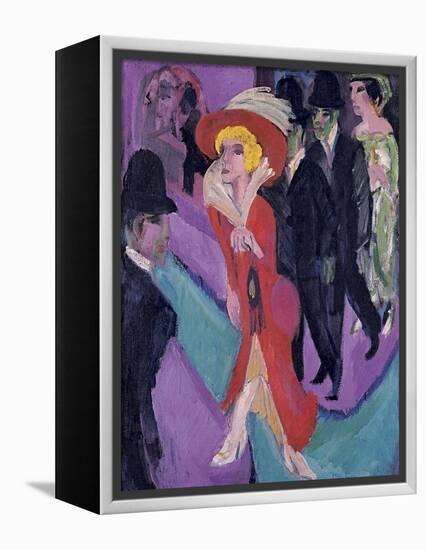 Street with Red Streetwalker, 1914-1925-Ernst Ludwig Kirchner-Framed Premier Image Canvas