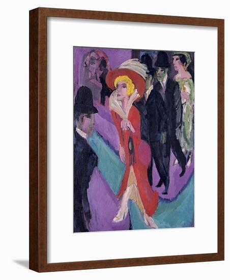 Street with Red Streetwalker, 1914-1925-Ernst Ludwig Kirchner-Framed Giclee Print