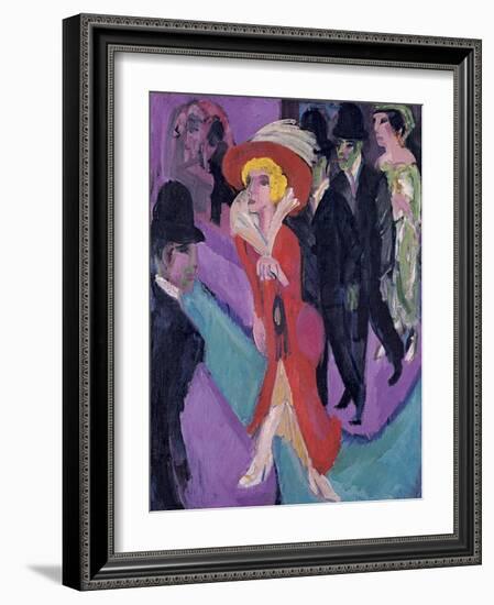 Street with Red Streetwalker, 1914-1925-Ernst Ludwig Kirchner-Framed Giclee Print