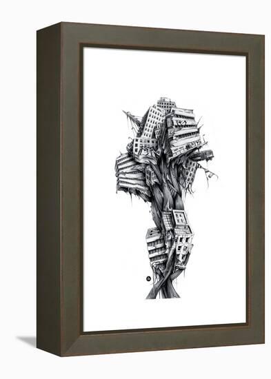 sTREEt-Pez-Framed Stretched Canvas