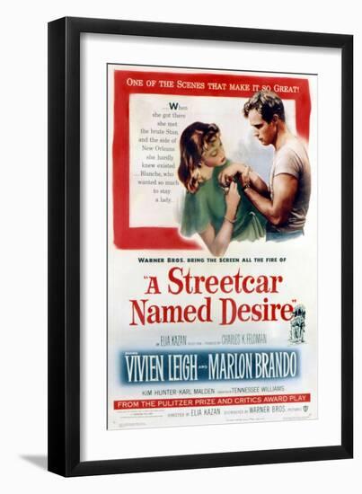 Streetcar Named Desire, Vivien Leigh, Marlon Brando, 1951-null-Framed Art Print