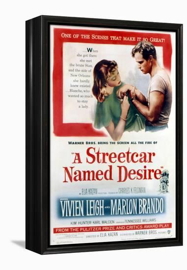 Streetcar Named Desire, Vivien Leigh, Marlon Brando, 1951-null-Framed Stretched Canvas