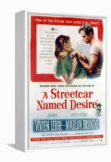 Streetcar Named Desire, Vivien Leigh, Marlon Brando, 1951-null-Framed Stretched Canvas