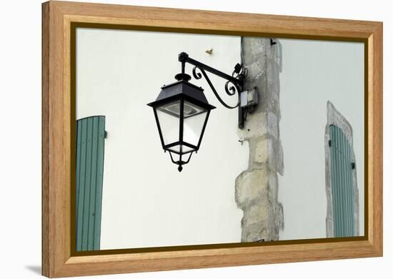 Streetlamp on a Building with Shuttered Windows. Il De Re, France-Stuart Cox Olwen Croft-Framed Premier Image Canvas